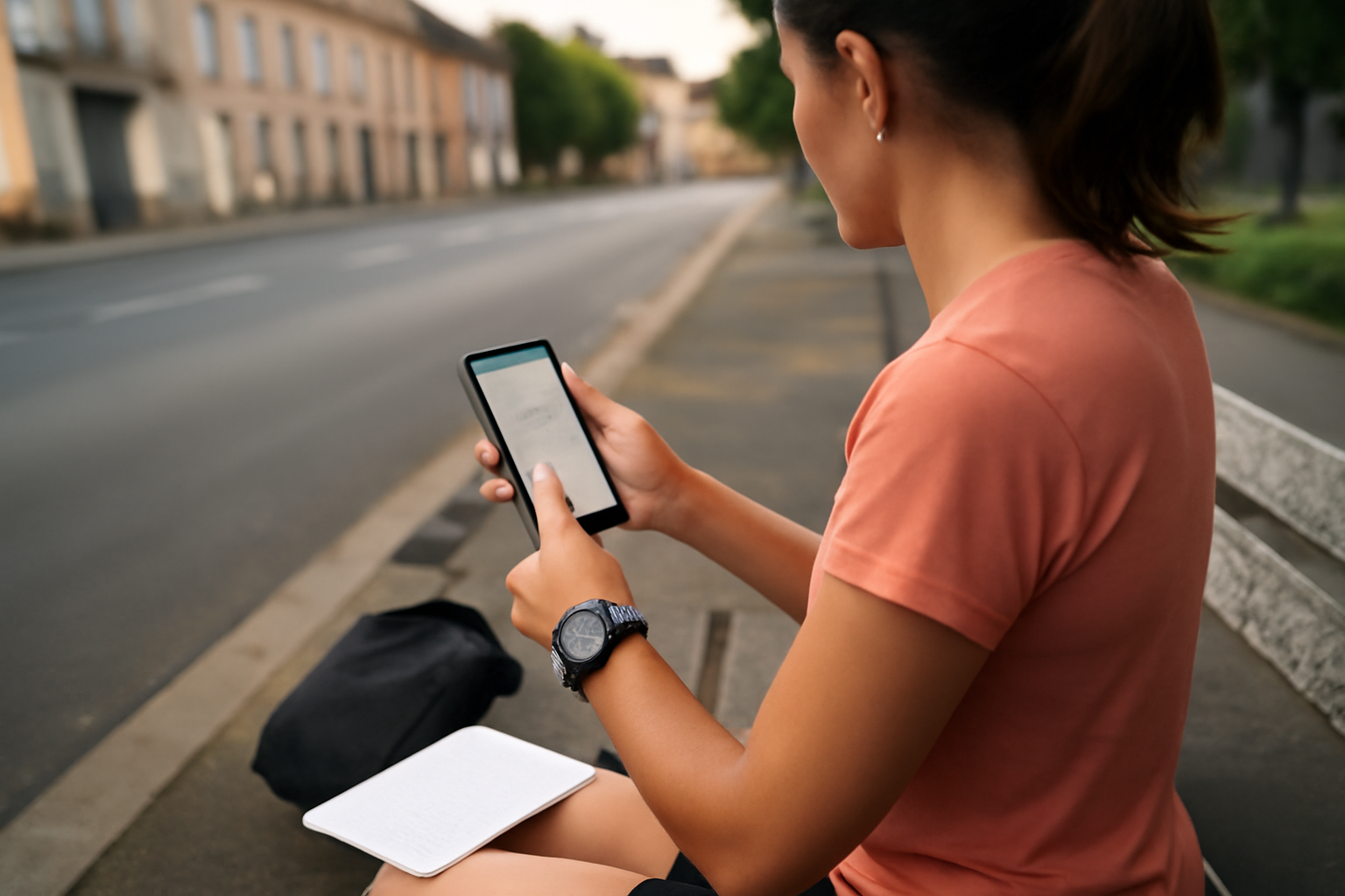Calcul vma tableau : coureur sur route avec montre et tableau d’allures