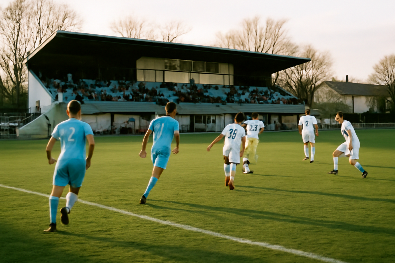 football club chartres au stade de Chartres avec joueurs et supporters