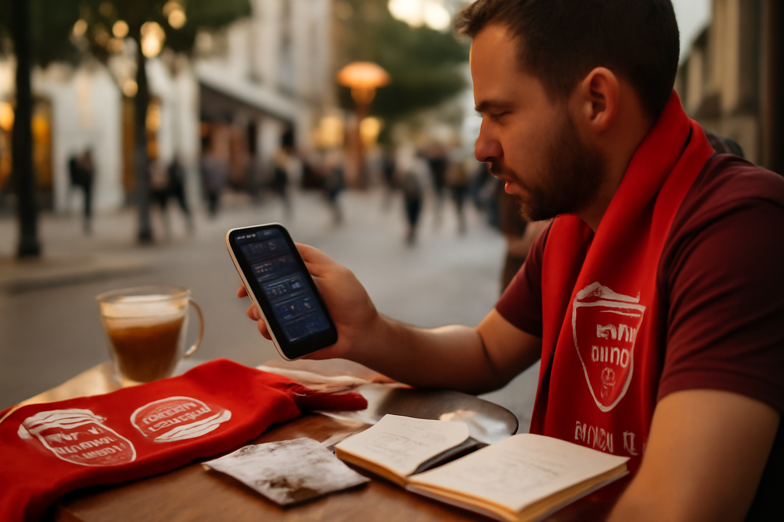nimes olympique calendrier sur un smartphone avec le logo Nîmes Olympique et un planning de matchs
