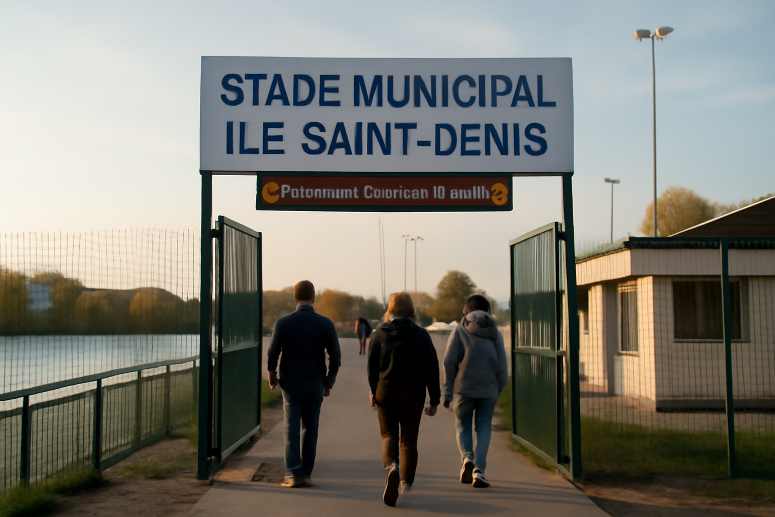 stade robert-césar à l’Île-Saint-Denis, entrée côté quai de la Marine