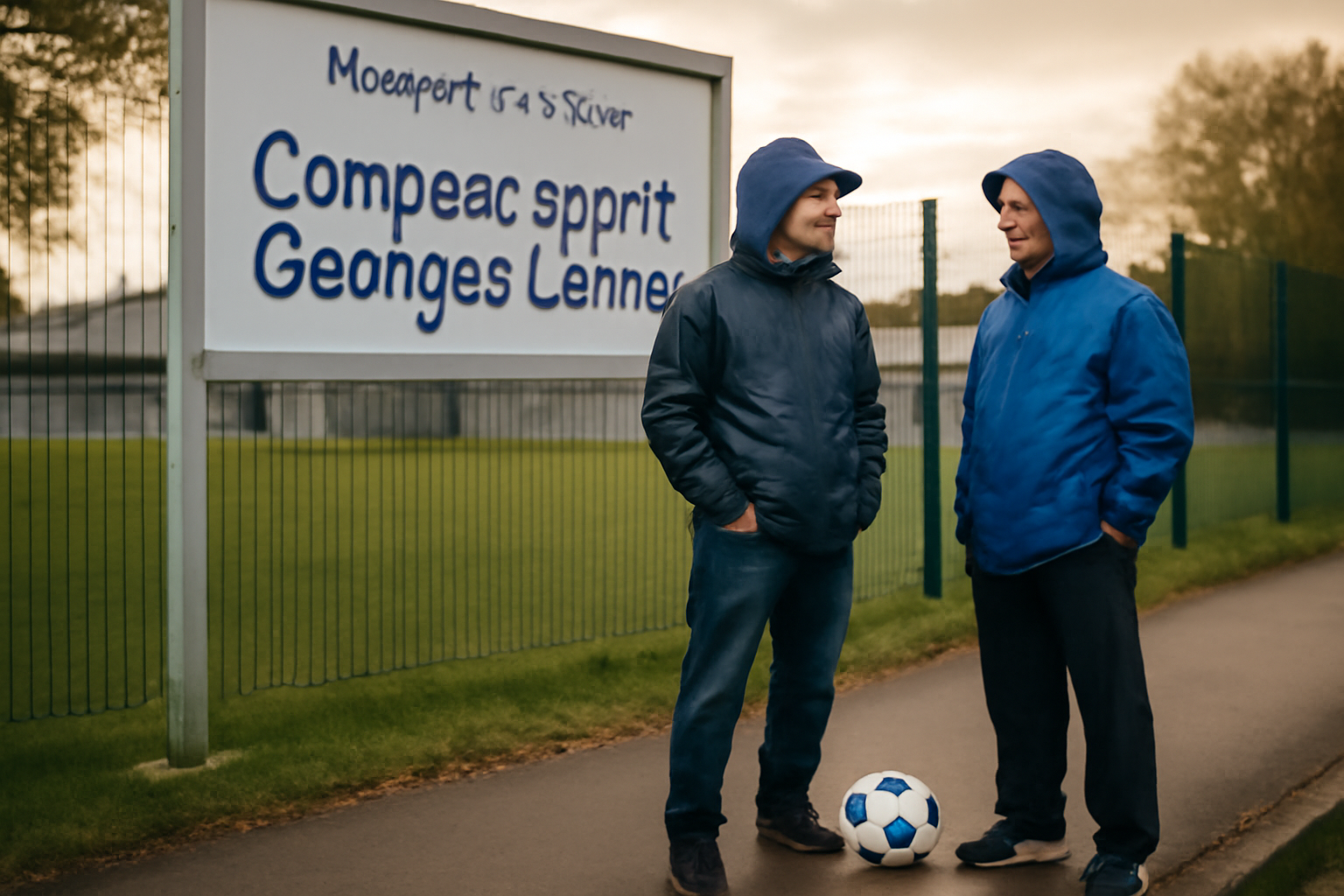 US Nogent, club de football à Nogent-sur-Oise, entrée du Complexe Georges Lenne un soir de match