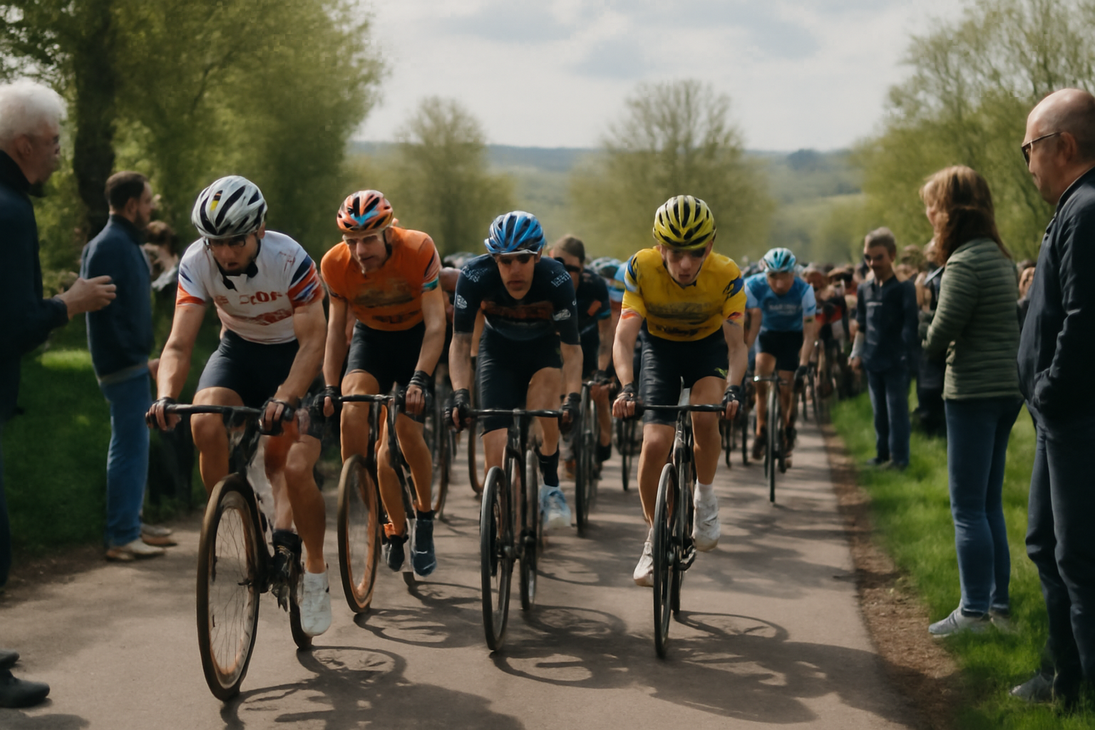 amstel gold race 2025 : coureurs sur route avec côtes au Limbourg, avril 2025