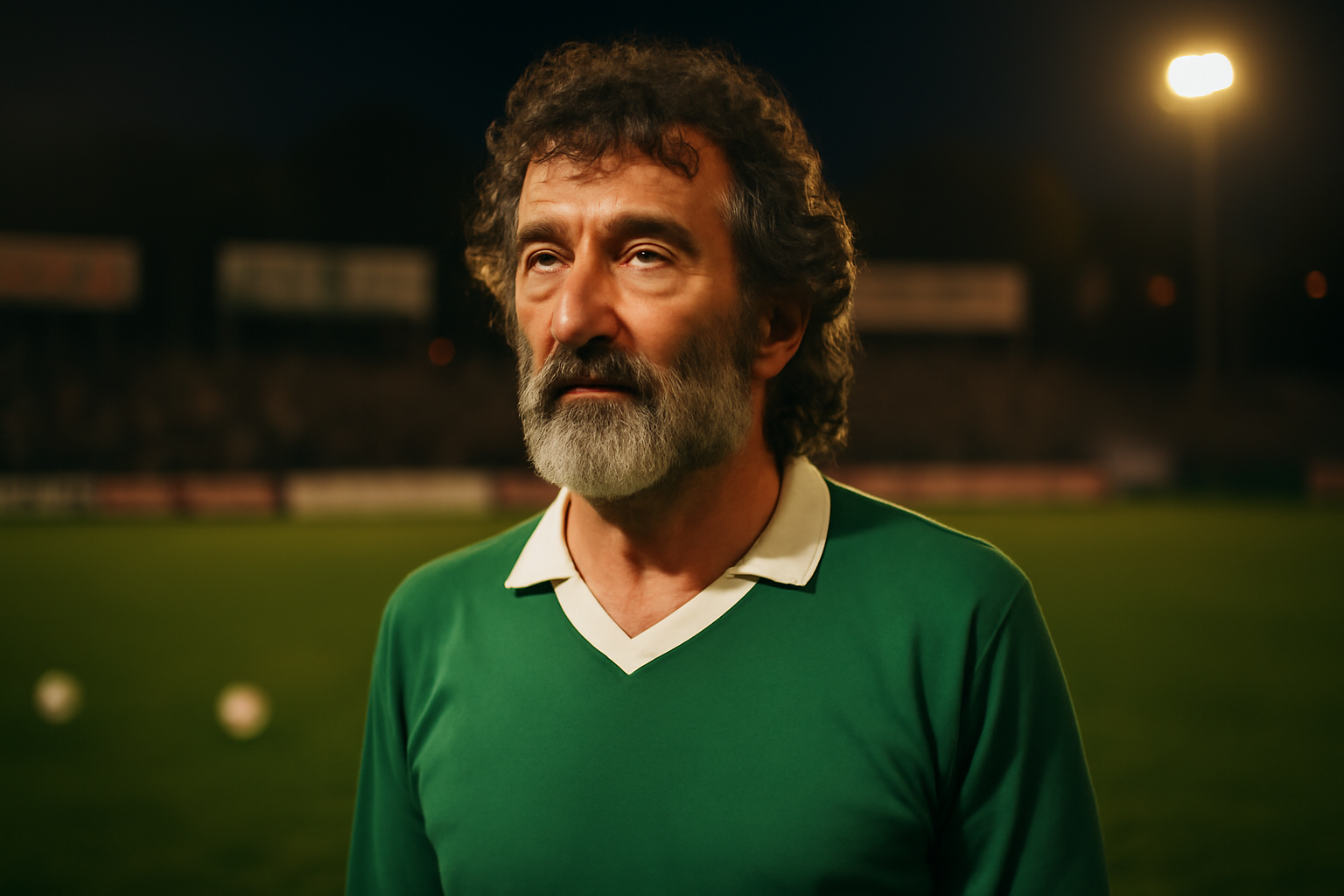 Dominique Rocheteau en tenue de football, ambiance match des années 1980