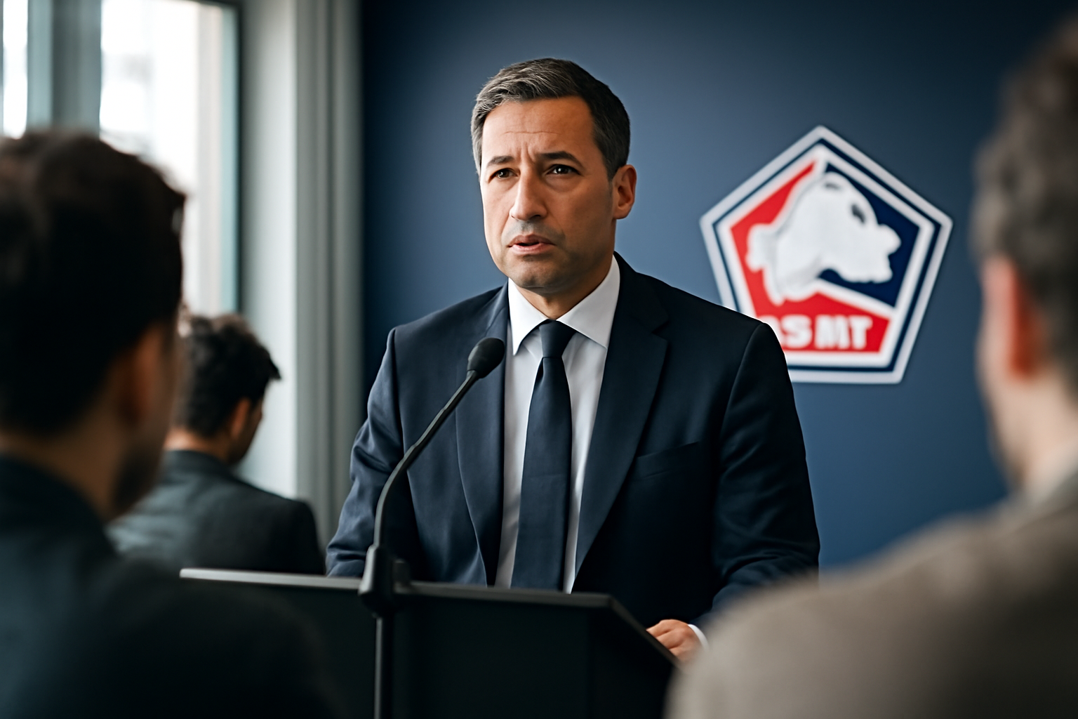 Gérard Lopez et gouvernance des Girondins de Bordeaux lors d’une conférence de presse en France