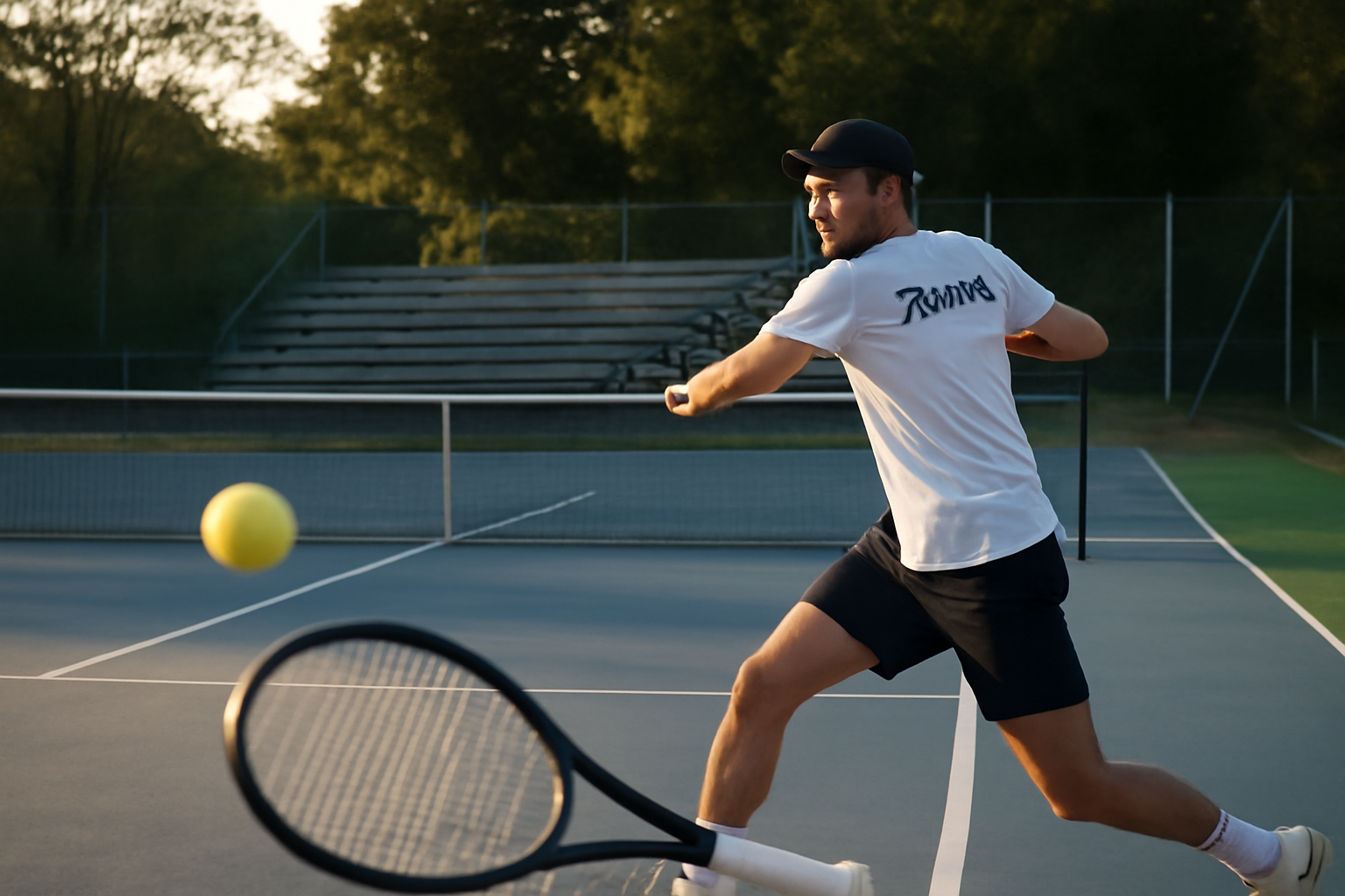 Daniel Altmaier en action sur un court de tennis, profil ATP et match en arrière-plan