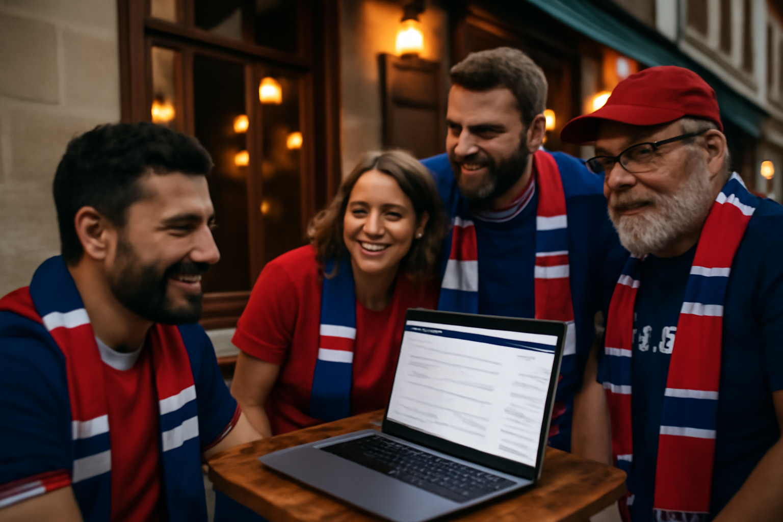forum stade de reims : supporters échangeant avant match sur un écran