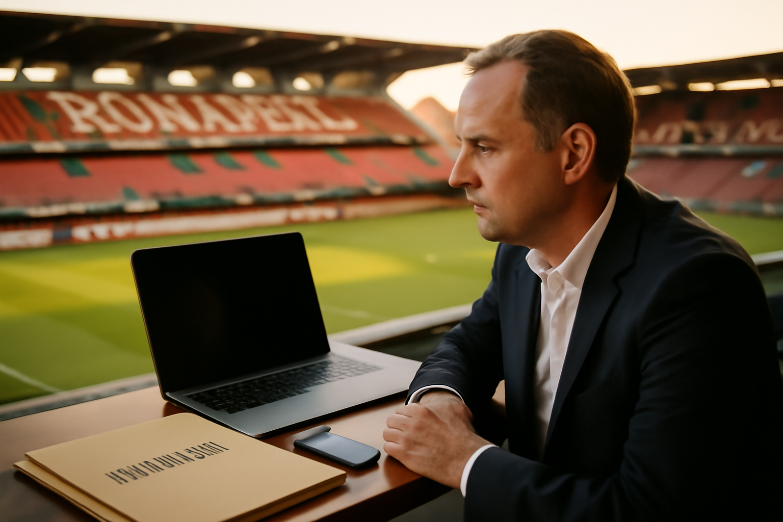 stade rennais mercato au Roazhon Park avec responsables et documents de transferts